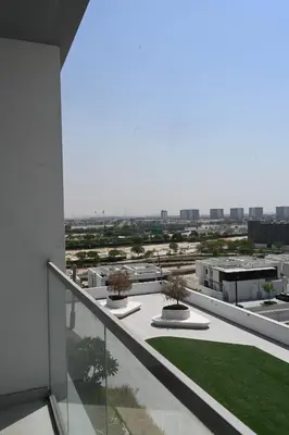 a view from the balcony of a building at 610 lagoon views in Dubai