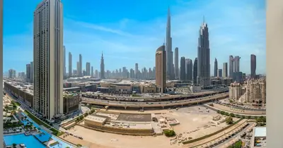 a view of a city with many tall buildings at Amazing Stay Experience - Best Burj Khalifa View in Dubai