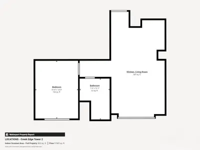 a block diagram of a house at Creek Edge - One Bedroom with Partial Sea View in Dubai