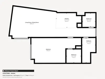 a floor plan of a house at Locations I Avanos Residence I Premium Modern 1BR I Cosy & Comfortable I Near Parks, Shops & Cafés in JVC in Dubai