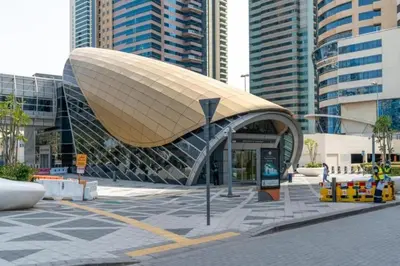a building in a city with tall buildings at Stunning Apartment - High Floor - Canal View - Goldcrest Exectutive Tower in Dubai