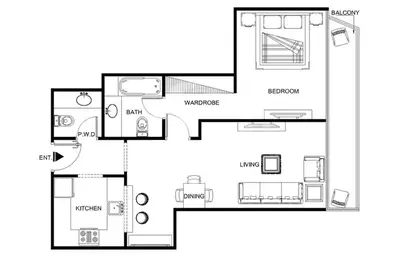 a picture of a floor plan of a house at LUX Lavish Suite with Full Marina View 4 in Dubai