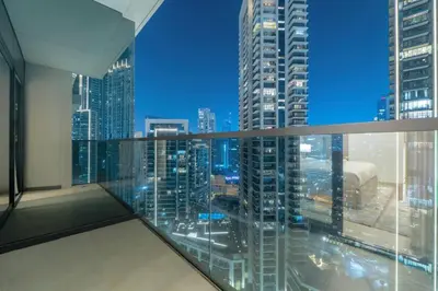 a view of a city skyline from a building at Dubai Opera - Luxury 2 Bedroom Apartment - Near Burj Khalifa in Dubai