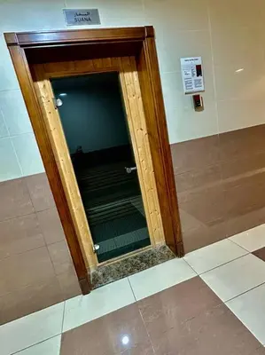 a bathroom with a mirror in a room at Apartment in Al Barsha1 Near by Metro in Dubai