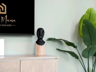 a black spatula sitting on top of a cabinet at Dream Location - Luxury and Comfort in Dubai in Dubai