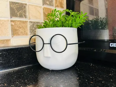 a pot with glasses sitting on a counter with a plant at Aesthetically Designed Lavish Apt, Near Marina in Dubai