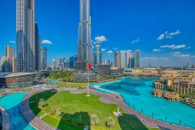 a view of a city with tall buildings at GuestReady - Charming stay with Burj Khalifa views in Dubai