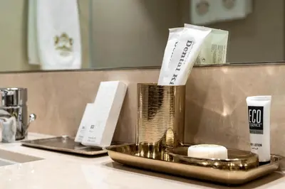 a bathroom counter with a sink with a juicer at Westminster ACT1 ACT2 Burj Khalifa in Dubai