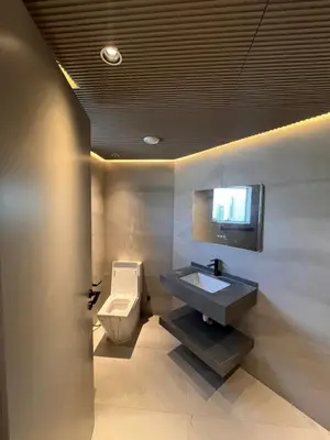 a bathroom with a sink and a toilet at Dubai Gate 1 in Dubai