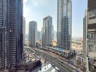a view of a city with tall buildings at Stylish 2 Bedroom Opera View in Downtown Dubai SP2013 in Dubai