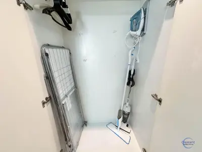 a room with a walk in shower with a glass door at Modern Studio in Business Bay Capital Bay Tower in Dubai