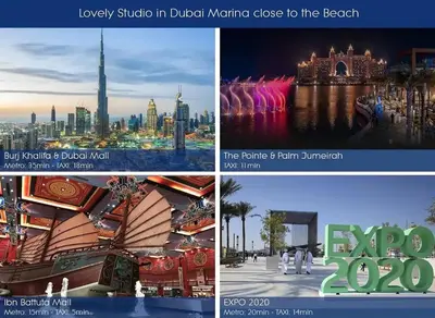 a collage of pictures of different cities and buildings at Stylist Studio in Marina near beach and Metro Z1103 in Dubai
