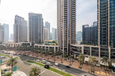 an aerial view of a city with tall buildings at GuestReady - Charming retreat in Downtown Dubai in Dubai