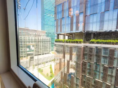 a view from a window of a building at Damac Park Central - Blue Ocean Holiday Homes in Dubai