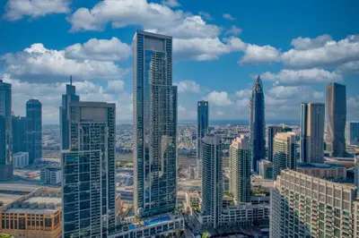 a view of a city skyline with tall buildings at The Smart Concierge - Signature Grande in Dubai