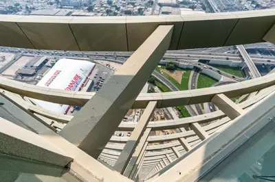 an aerial view of a city from the top of a building at Aykon City Tower I Birds Eye View in Dubai