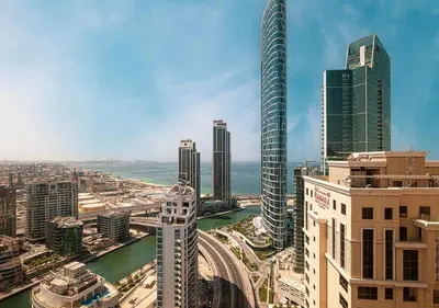 a view of a city with tall buildings at ROYAL BEACH RESiDENCES 1 in Dubai