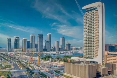 a view of a city skyline with a tall building at The Smart Concierge - Princess tower in Dubai