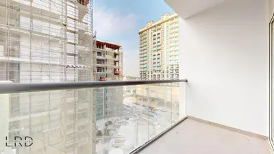 a view from the balcony of a building at Modern Furnished Studio in Dubai