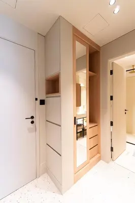 a room with a door and a mirror at Upside living business bay best in Dubai