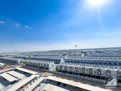 an aerial view of a large office building at Tranquil Studio Getaway in Dubai's MAG 920 in Dubai