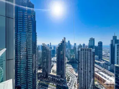 a view of a city from a skyscraper at Grande Luxury 1B With Balcony & City Views in Dubai