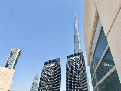 a view of the c tallest building in the world at The Lofts West Downtown - 2 Minutes Walk to Burj Khalifa-Dubai Mall 1BDR in Dubai