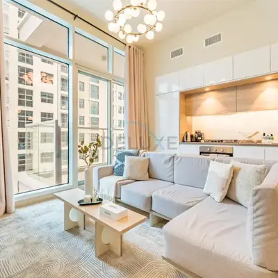 Near Dubai Marina Canal 2BR with Pool and City Views Balcony