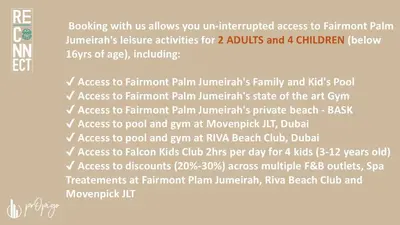 a flyer for a fundraiser with the names of the event at New Fairmont Residence Private Beach club access Palm Jumeirah in Dubai