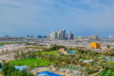 an aerial view of a resort with a city at GuestReady - Panoramic views from One JBR in Dubai