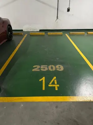 a parking lot with a speed limit with a car on it at Dubai Marina View, close to beach & metro in Dubai