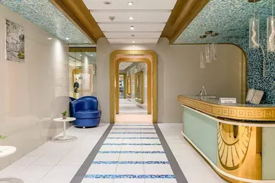 a bathroom with a sink and a mirror at Frank Porter - RBC Tower in Dubai