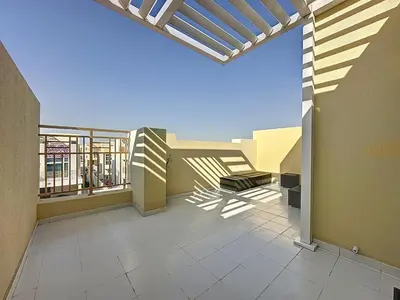 a balcony with stairs and a view of the ocean at 3 Bed - Aquilegia, Damac 2 in Dubai