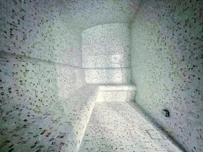 a corner of a room with a brick wall at Luxury Studio in Peninsula Five, Business Bay in Dubai