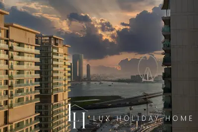 a view of a city with the lixlaw holiday home at LUX The Beach Vista Dubai Eye View Suite in Dubai