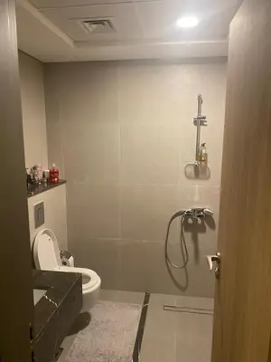 a bathroom with a toilet and a shower in it at 2Bedroom Apartment for Rent Fully Furnished ,Spacious in Dubai