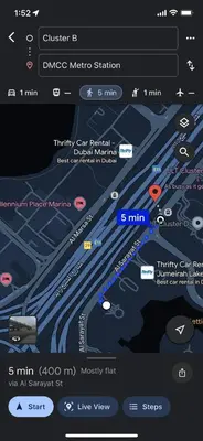 a screenshot of the subway machine station app at Modern Studio with Balcony - Close to Metro & Marina in Dubai