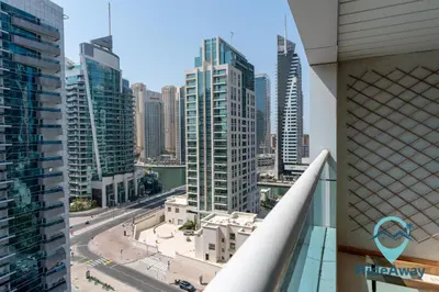 a view of a city from a building at 1BR Cozy and Bright Dubai Marina in Dubai