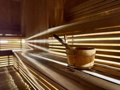 a wooden bucket sitting on top of a window at Brand New-Fully Furnished Classy Studio In JVC in Dubai