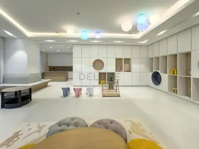 a rendering of a living room with a table and chairs at City Vibe 1BR with Outdoor Space, Walking Distance to Burj Khalifa and Dubai Mall, Grande, Downtown Dubai by Deluxe Holiday Homes in Dubai