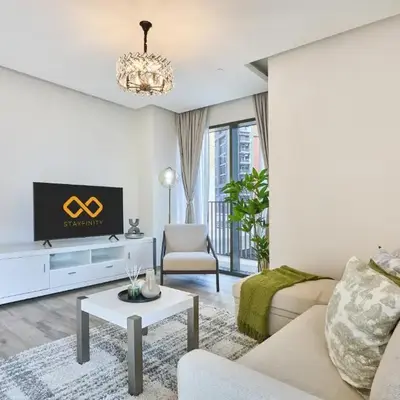 Bright and Modern City Apartment in Business Bay with Two Balconies