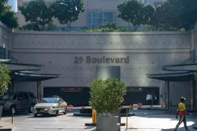 a building with a sign that reads bullet yard at Bellavista - 1 Bedroom Apartment - 29 Boulevard in Dubai