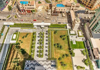 an aerial view of a street in a city at La Vie Beachside Elegance in Dubai