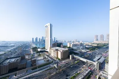 a view of the city from a skyscraper at Luxurious place to stay in Dubai Marina in Dubai