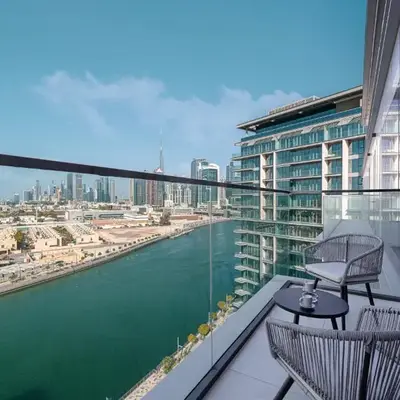 Luxury Canal Front with Burj Khalifa Skyline View