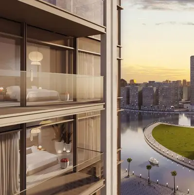 a rendering of a hotel room with a view at 5 Min Downtown in Dubai
