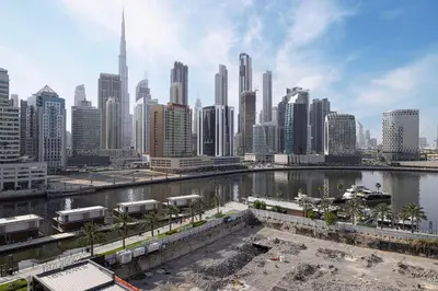 a view of a city with a river and buildings at DVR 2BR in 15 Northside Business bay in Dubai