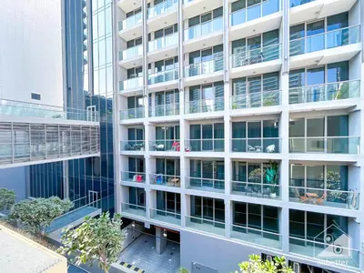 an external view of a building with balconies at Sterling East Prime Location ST in Business Bay in Dubai