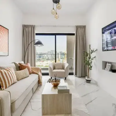 New 1BR with Full Balcony Gym Pool and Sauna