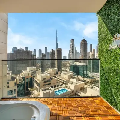 Trendy 1BR Private Jacuzzi Burj Khalifa View